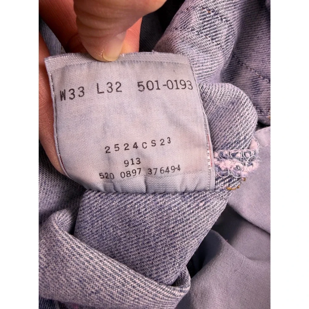 Vtg Levis 501 Jeans‎ 33x32 (Fits 31x31) Light Wash Straight Leg Button Fly USA
